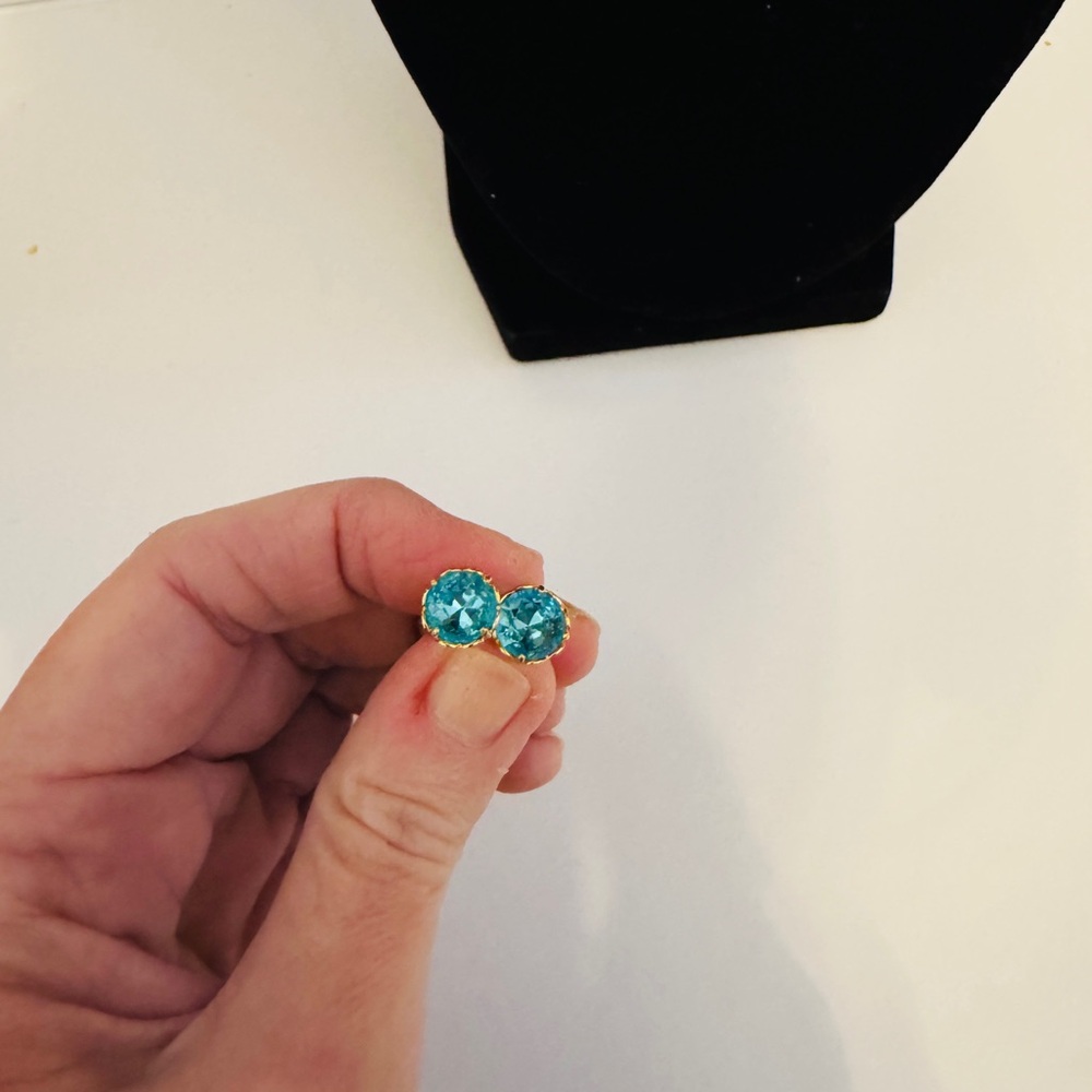 kate spade Elegant aqua stone Stud Earrings